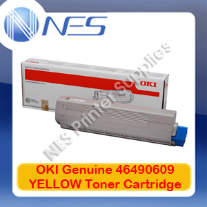 OKI Genuine 46490609 YELLOW Toner Cartridge for C532dn/MC573dn (6K Pgs)